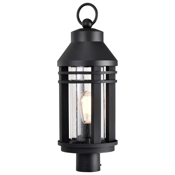 Wilton 1-Light Outdoor Post Top Lantern in Matte Black - Image 6