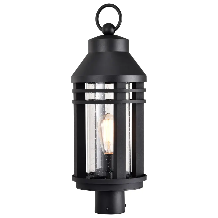 Wilton 1-Light Outdoor Post Top Lantern in Matte Black - Image 6