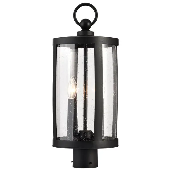 Broadstone 2-Light Outdoor Post Top in Matte Black - Image 6