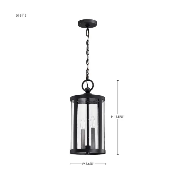 Broadstone 2-Light Outdoor Hanging Lantern in Matte Black - Image 16