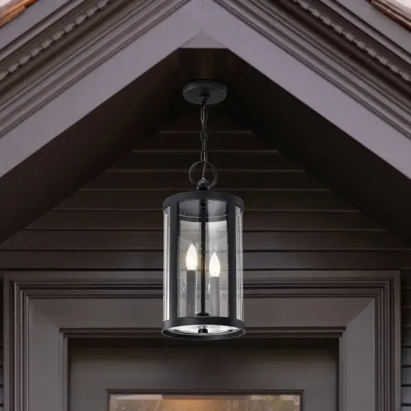 Broadstone 2-Light Outdoor Hanging Lantern in Matte Black - Image 3