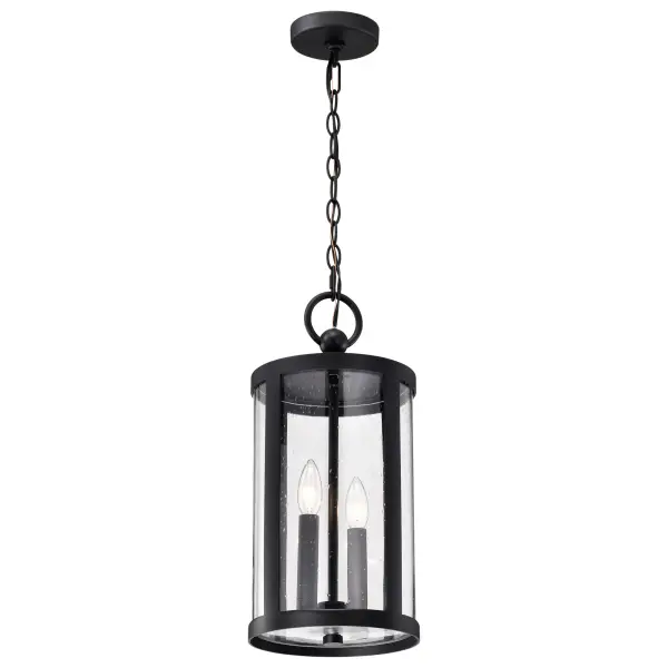 Broadstone 2-Light Outdoor Hanging Lantern in Matte Black - Image 4