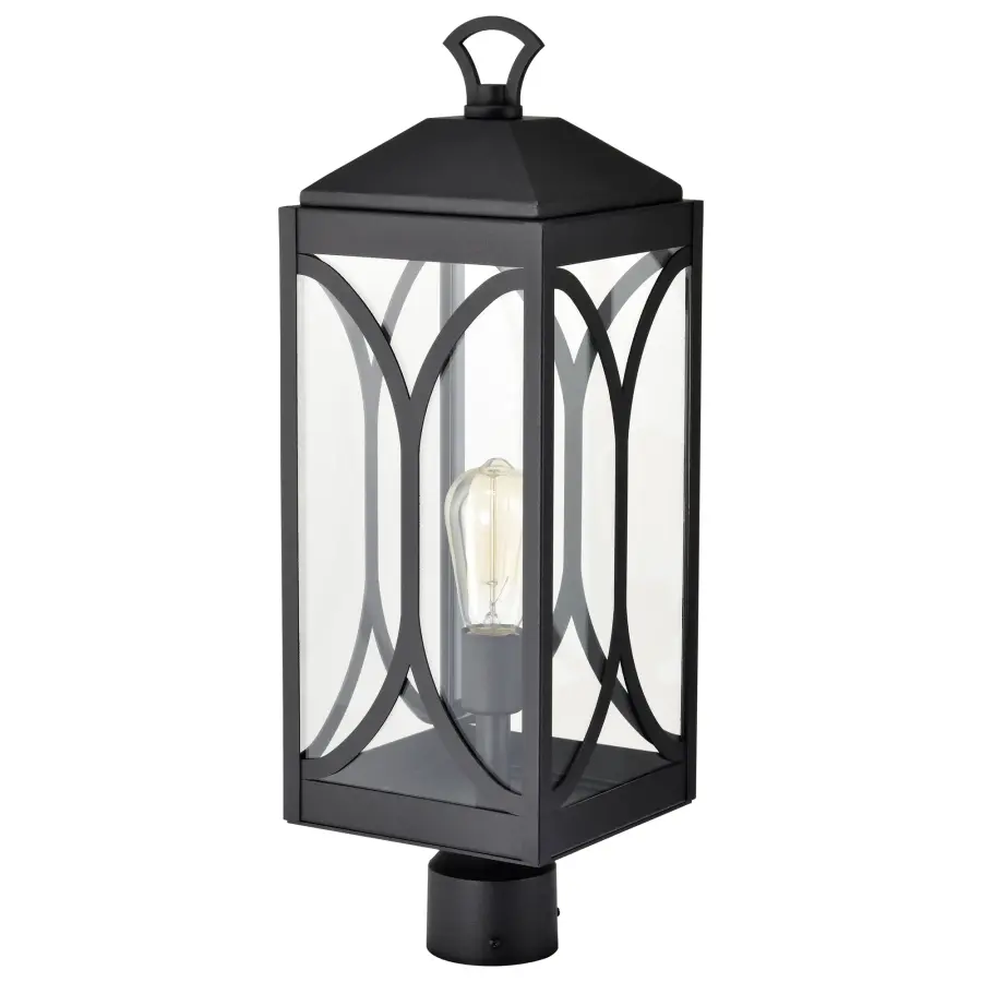 Oaklyn 1-Light Outdoor Post Top Lantern in Matte Black - Image 1