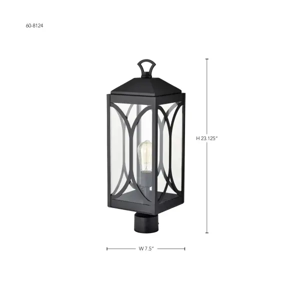 Oaklyn 1-Light Outdoor Post Top Lantern in Matte Black - Image 16