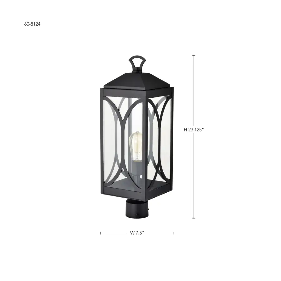 Oaklyn 1-Light Outdoor Post Top Lantern in Matte Black - Image 16