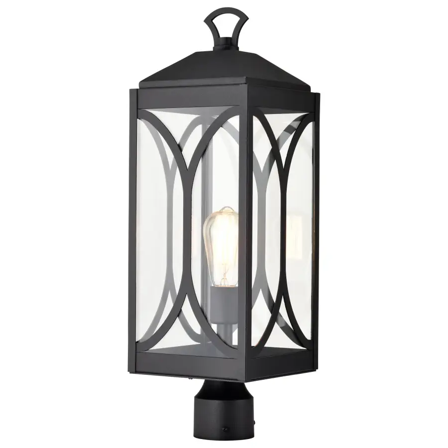 Oaklyn 1-Light Outdoor Post Top Lantern in Matte Black - Image 6