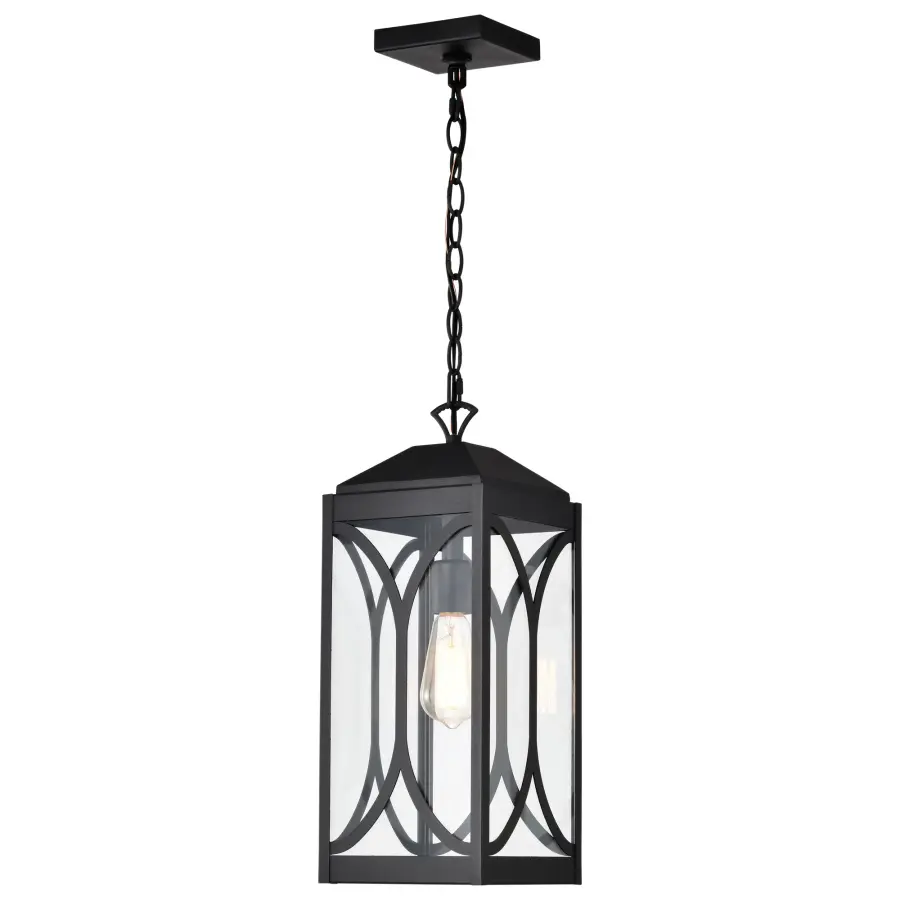 Oaklyn Outdoor Hanging Lantern - Matte Black with Clear Glass - Image 12