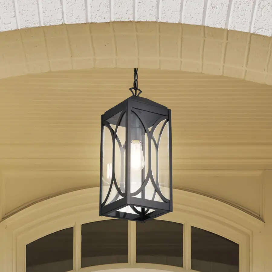 Oaklyn Outdoor Hanging Lantern - Matte Black with Clear Glass - Image 3