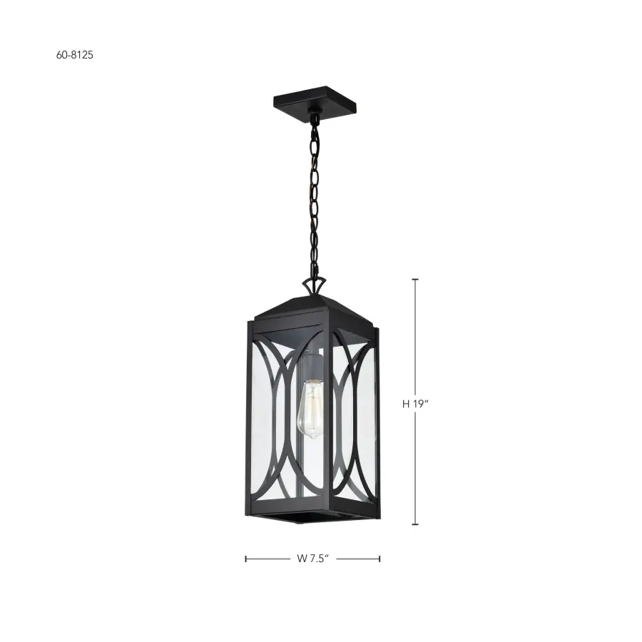 Oaklyn Outdoor Hanging Lantern - Matte Black with Clear Glass - Image 22