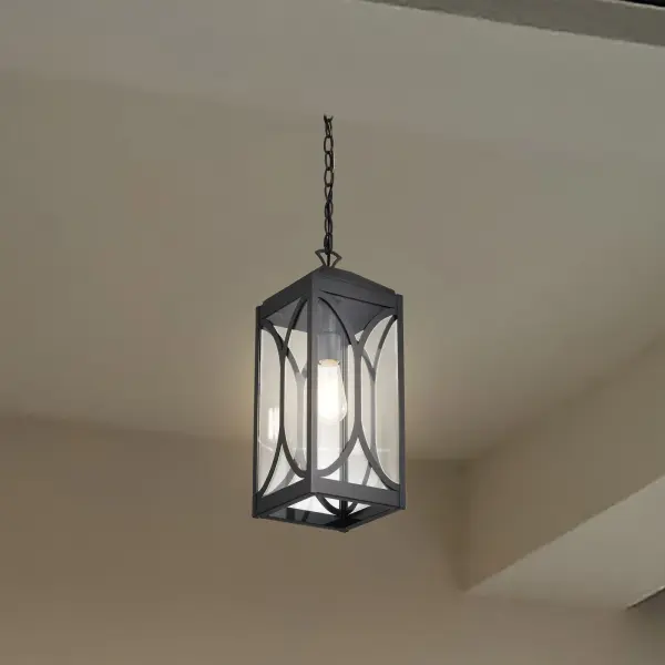 Oaklyn Outdoor Hanging Lantern - Matte Black with Clear Glass - Image 5