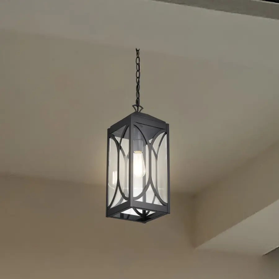 Oaklyn Outdoor Hanging Lantern - Matte Black with Clear Glass - Image 5