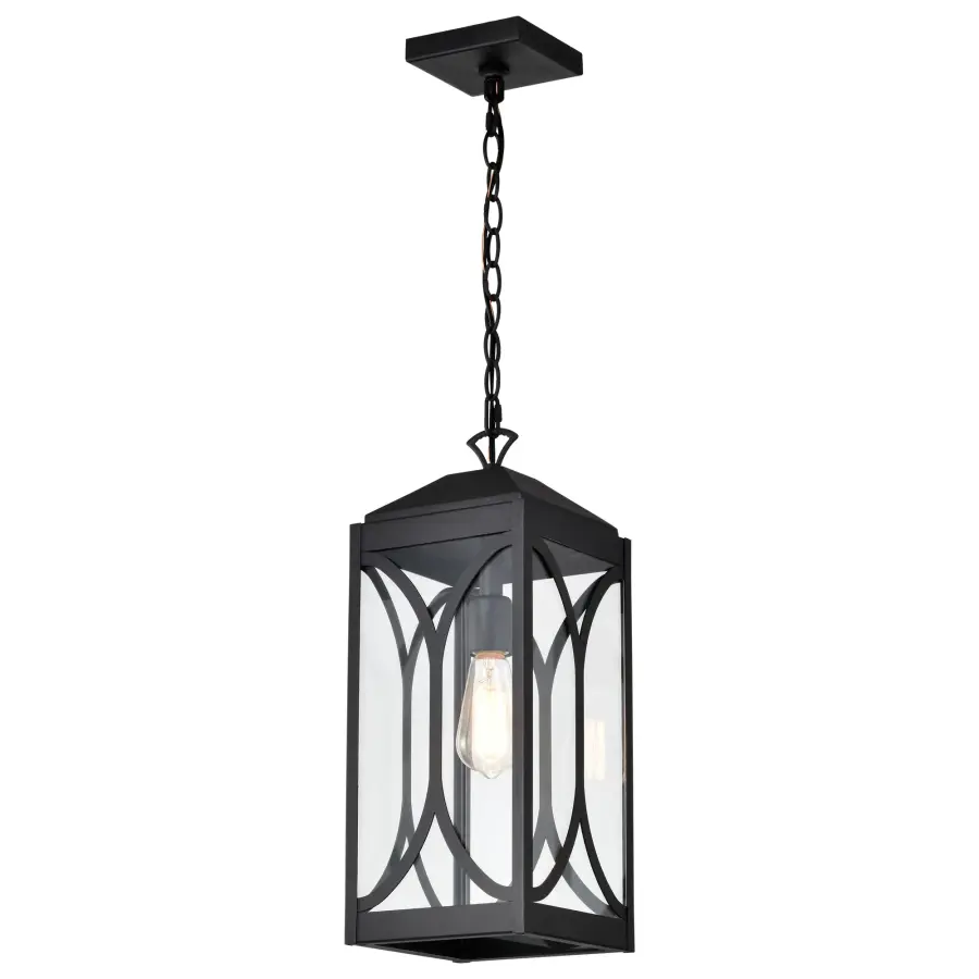 Oaklyn Outdoor Hanging Lantern - Matte Black with Clear Glass - Image 8