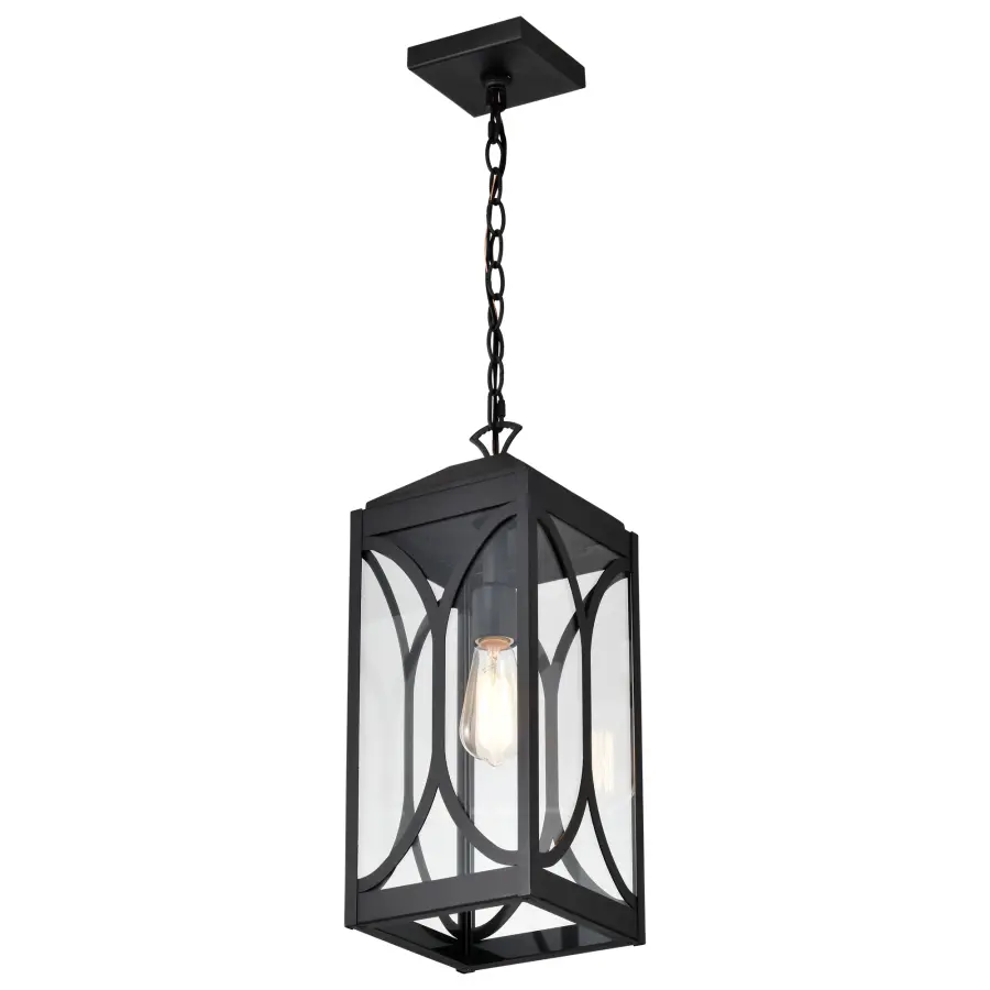 Oaklyn Outdoor Hanging Lantern - Matte Black with Clear Glass - Image 10