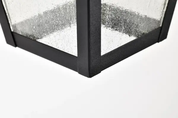 Lawrence Small Wall Lantern in Matte Black with Clear Seeded Glass - Image 19