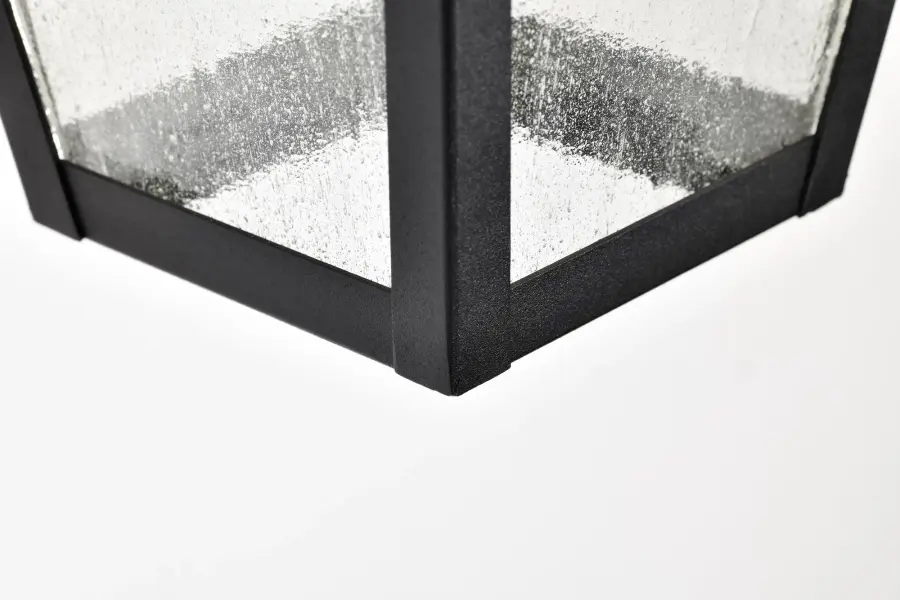 Lawrence Small Wall Lantern in Matte Black with Clear Seeded Glass - Image 19
