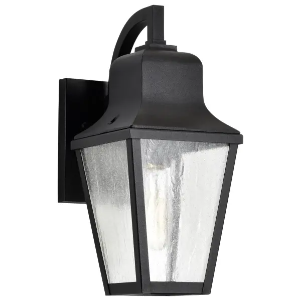 Lawrence Small Wall Lantern in Matte Black with Clear Seeded Glass - Image 7