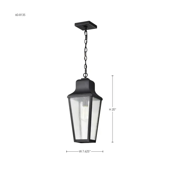 Lawrence 1-Light Outdoor Hanging Lantern in Matte Black - Image 18