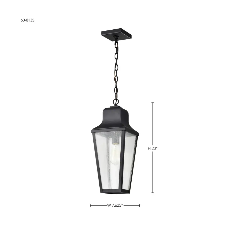 Lawrence 1-Light Outdoor Hanging Lantern in Matte Black - Image 18