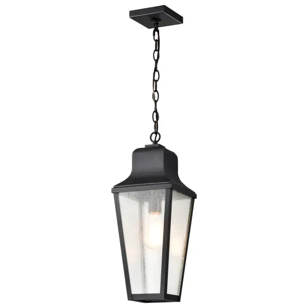 Lawrence 1-Light Outdoor Hanging Lantern in Matte Black - Image 4