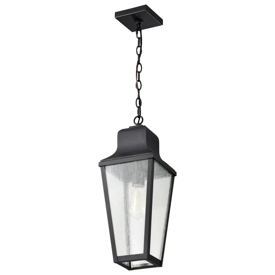 Lawrence 1-Light Outdoor Hanging Lantern in Matte Black - Image 5
