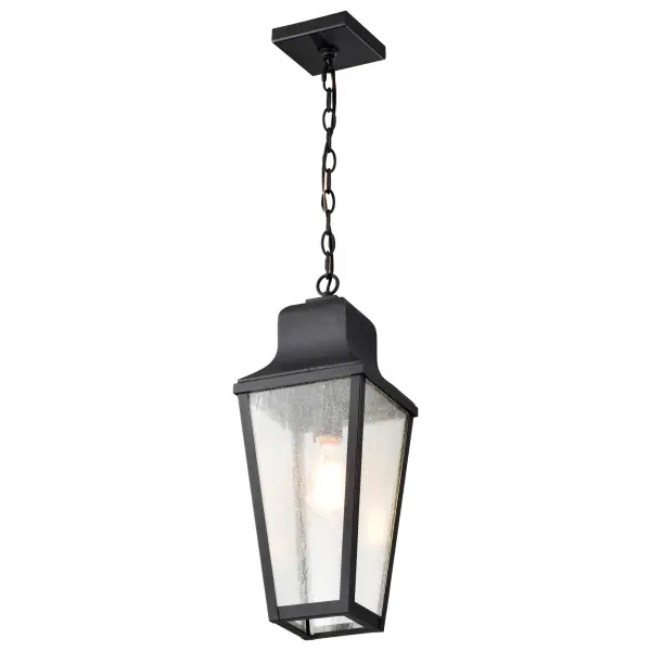 Lawrence 1-Light Outdoor Hanging Lantern in Matte Black - Image 6