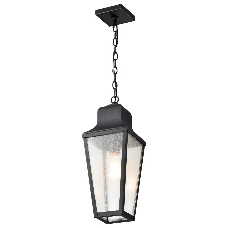 Lawrence 1-Light Outdoor Hanging Lantern in Matte Black - Image 6