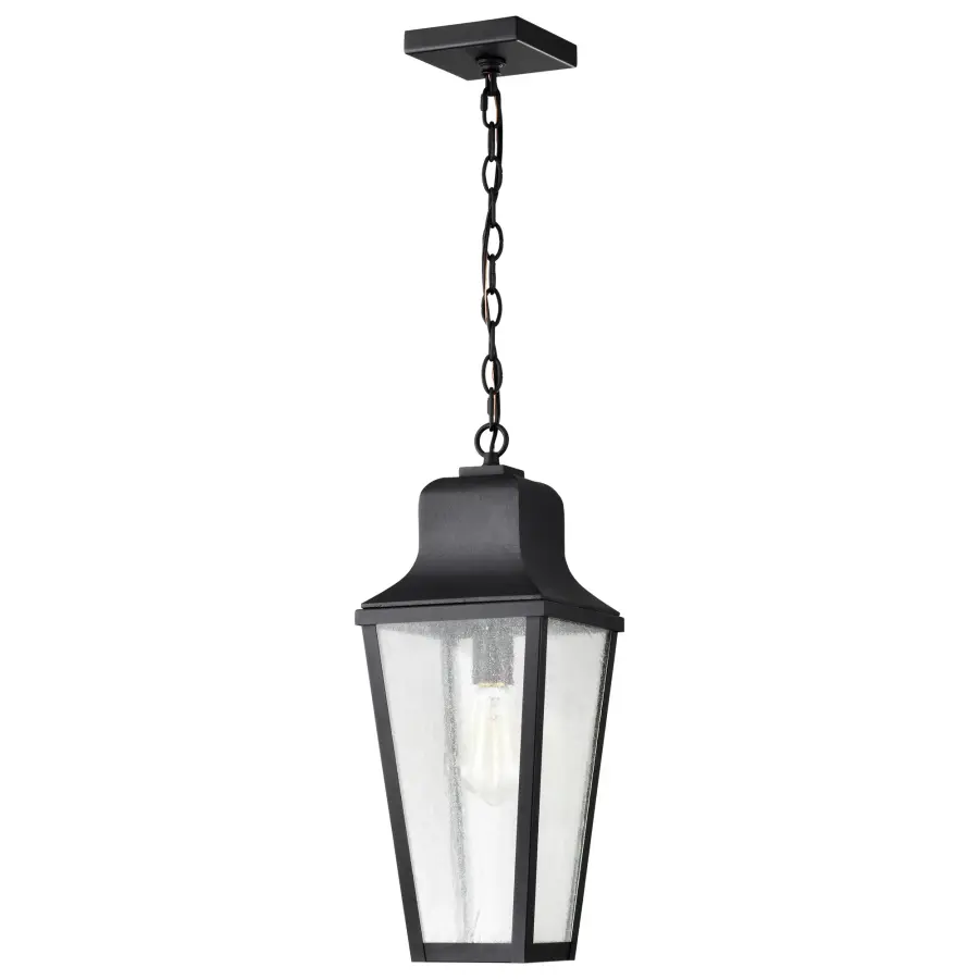 Lawrence 1-Light Outdoor Hanging Lantern in Matte Black - Image 7
