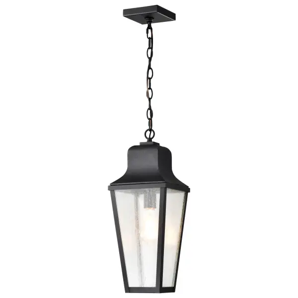 Lawrence 1-Light Outdoor Hanging Lantern in Matte Black - Image 8