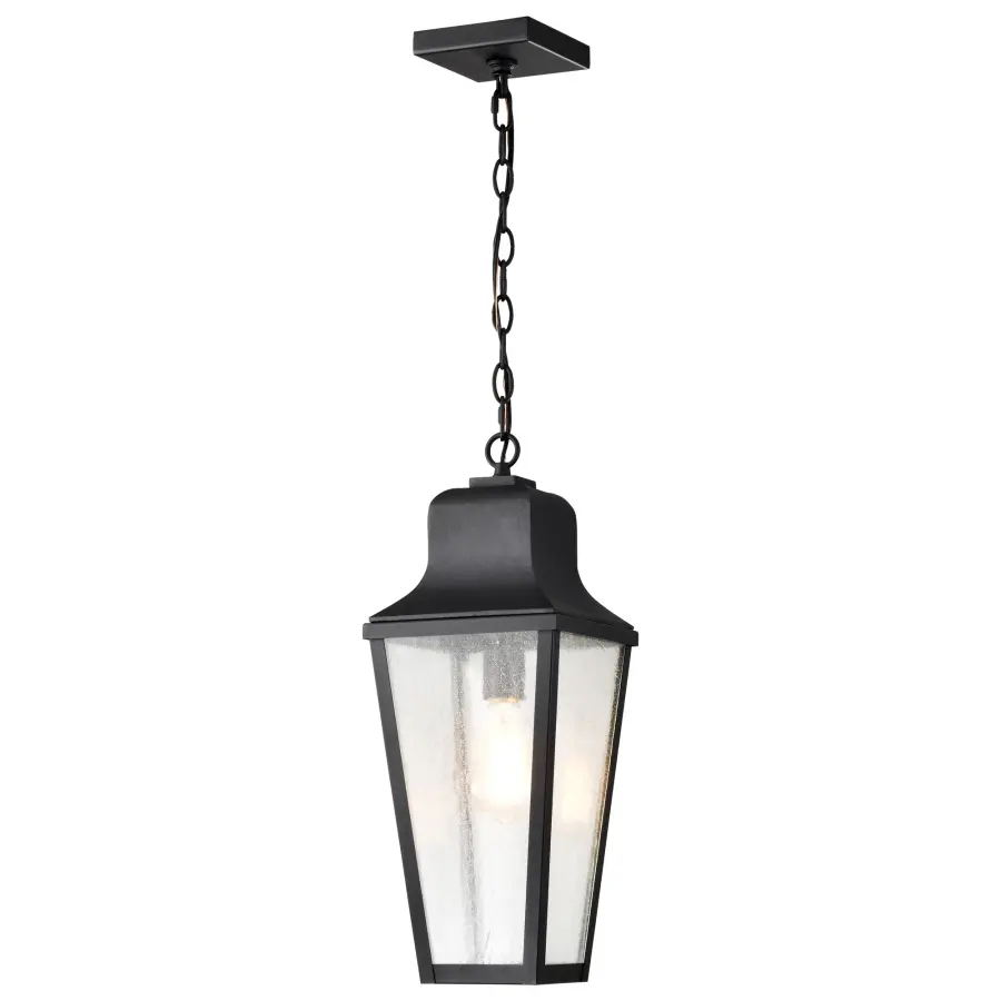 Lawrence 1-Light Outdoor Hanging Lantern in Matte Black - Image 8