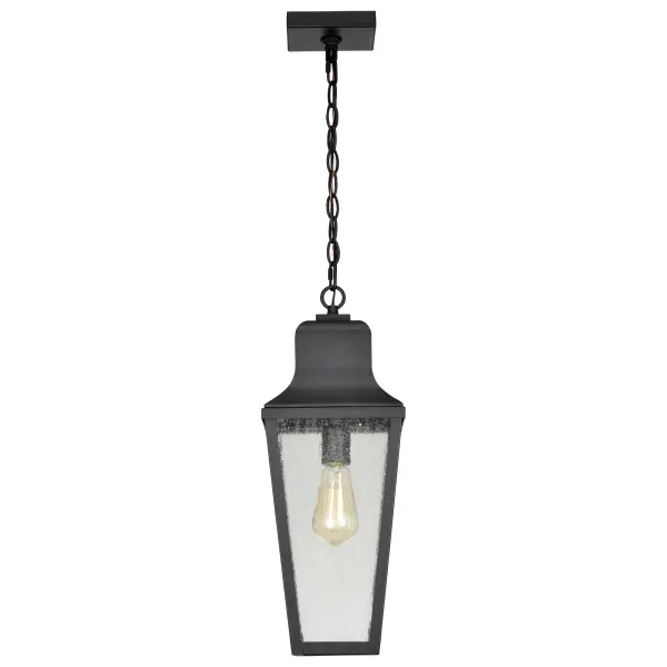 Lawrence 1-Light Outdoor Hanging Lantern in Matte Black - Image 9