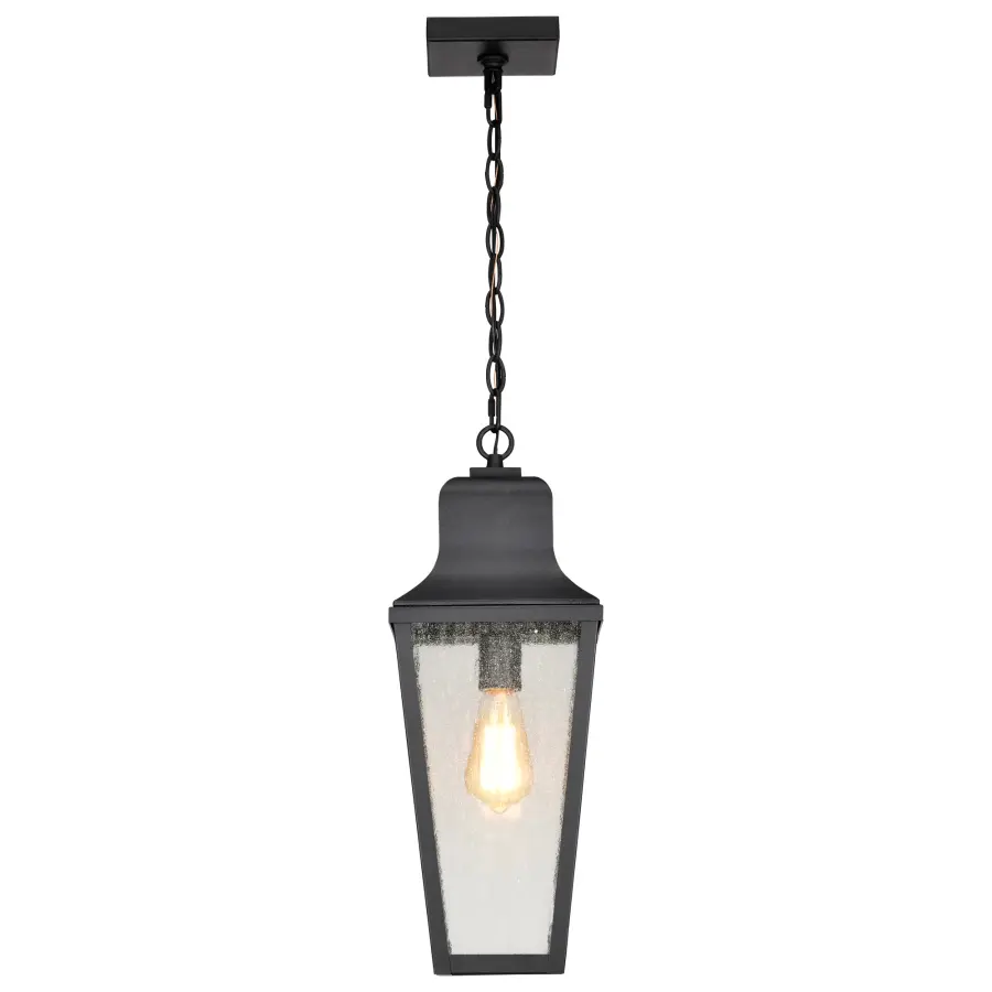 Lawrence 1-Light Outdoor Hanging Lantern in Matte Black - Image 10