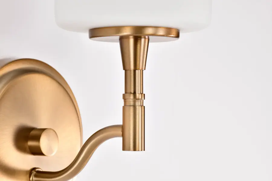Liam 1-Light Vanity in Burnished Brass with White Opal Glass - Image 12