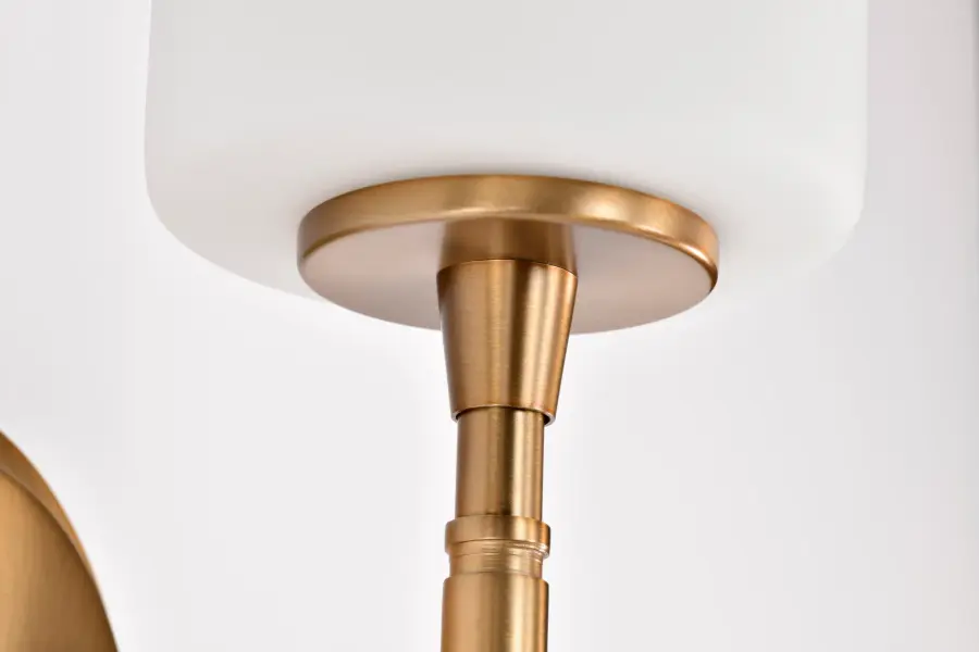 Liam 1-Light Vanity in Burnished Brass with White Opal Glass - Image 13