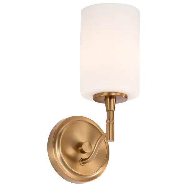 Liam 1-Light Vanity in Burnished Brass with White Opal Glass - Image 6