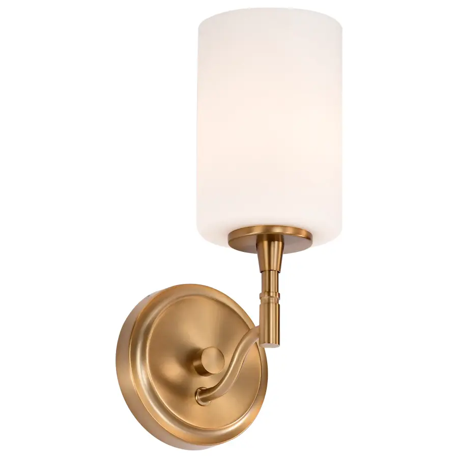 Liam 1-Light Vanity in Burnished Brass with White Opal Glass - Image 6