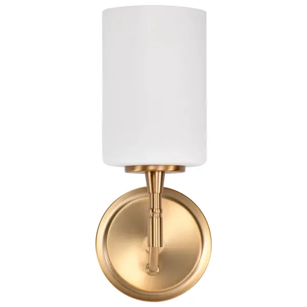 Liam 1-Light Vanity in Burnished Brass with White Opal Glass - Image 7