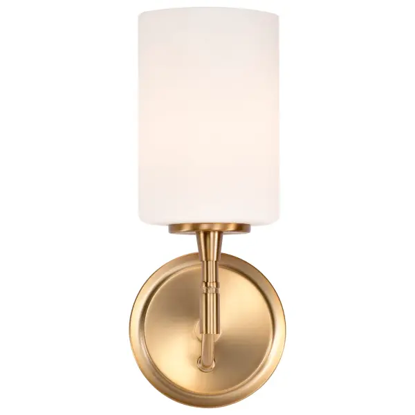 Liam 1-Light Vanity in Burnished Brass with White Opal Glass - Image 8