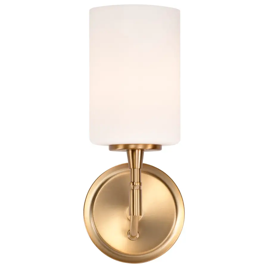 Liam 1-Light Vanity in Burnished Brass with White Opal Glass - Image 8