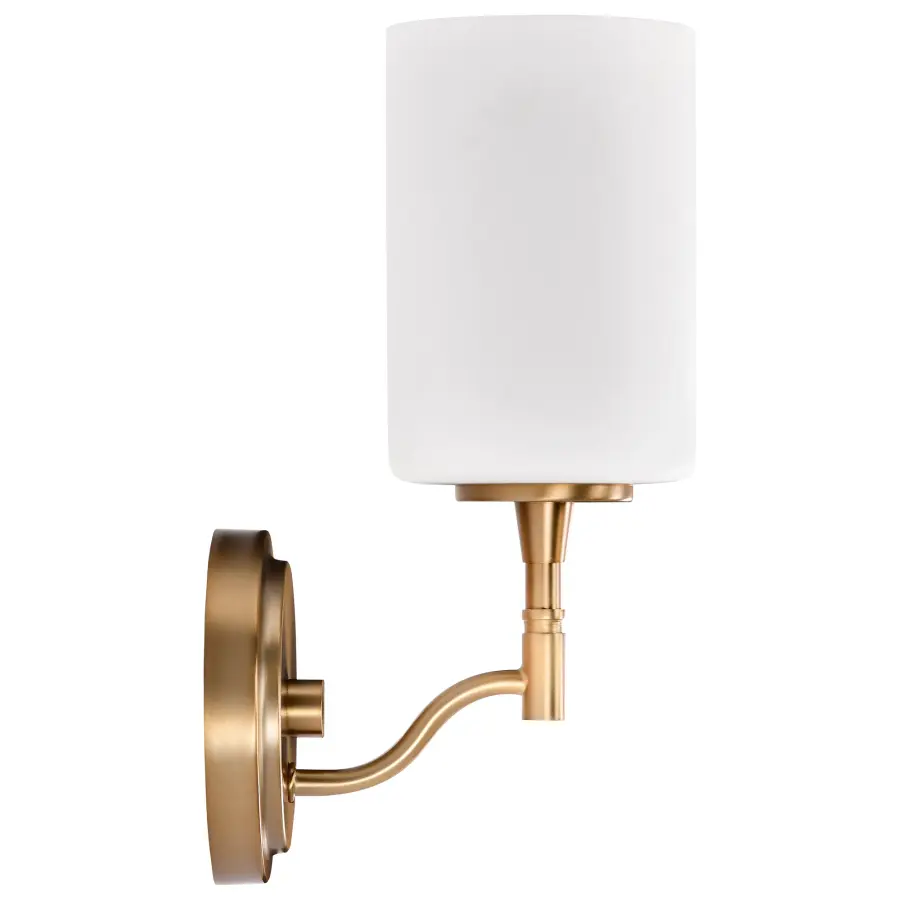 Liam 1-Light Vanity in Burnished Brass with White Opal Glass - Image 9