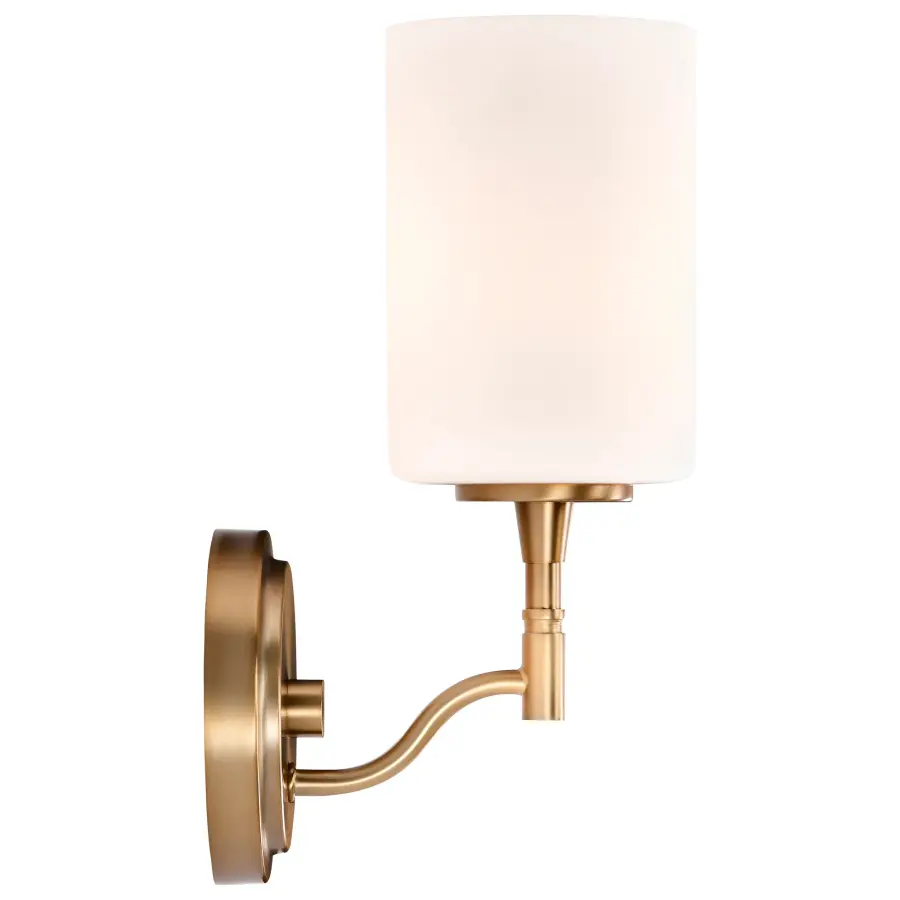 Liam 1-Light Vanity in Burnished Brass with White Opal Glass - Image 10