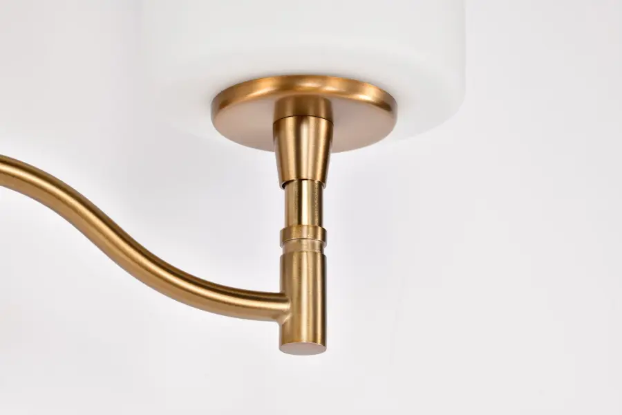 Liam 2-Light Vanity in Burnished Brass with White Opal Glass - Image 14