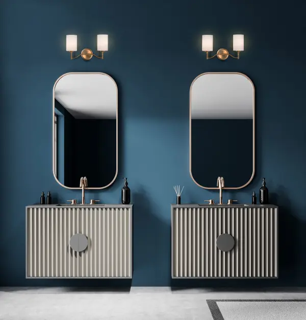 Liam 2-Light Vanity in Burnished Brass with White Opal Glass - Image 18