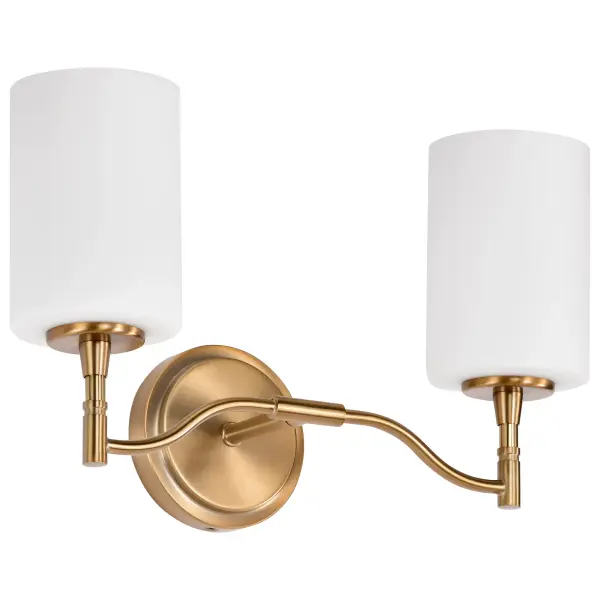 Liam 2-Light Vanity in Burnished Brass with White Opal Glass - Image 3