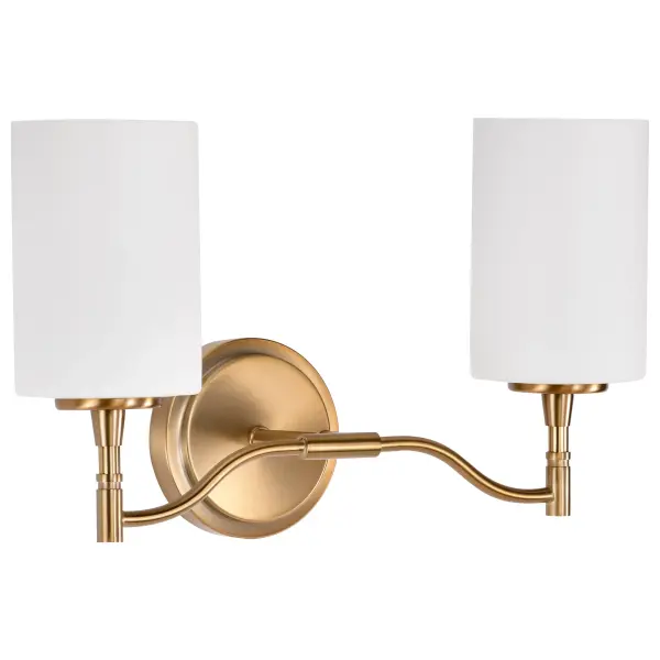 Liam 2-Light Vanity in Burnished Brass with White Opal Glass - Image 5
