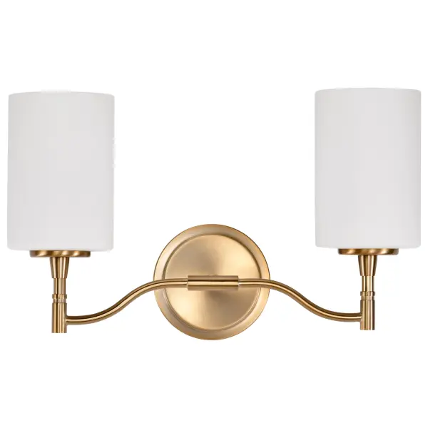 Liam 2-Light Vanity in Burnished Brass with White Opal Glass - Image 7