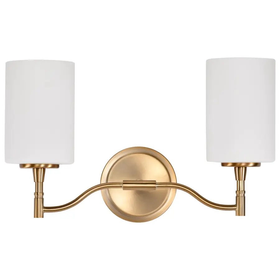 Liam 2-Light Vanity in Burnished Brass with White Opal Glass - Image 7