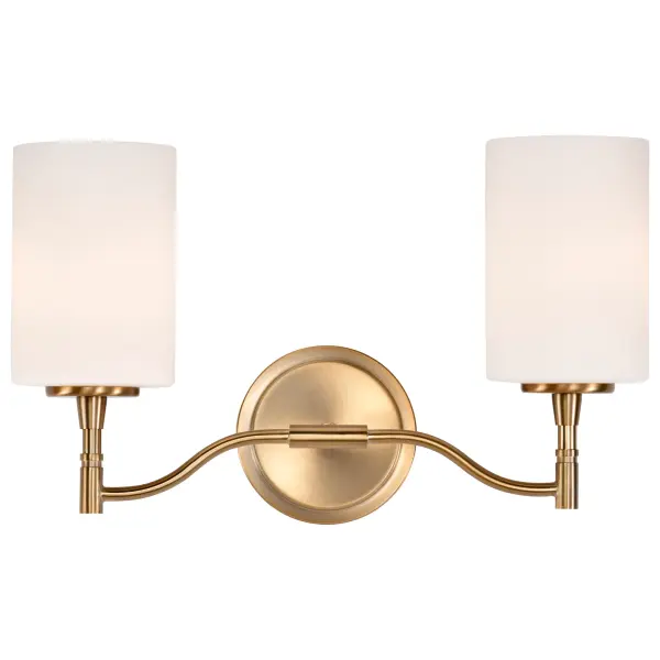 Liam 2-Light Vanity in Burnished Brass with White Opal Glass - Image 8