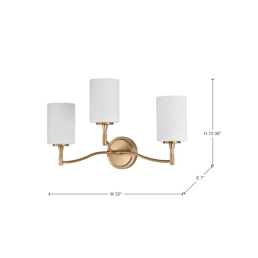 Liam 3-Light Vanity in Burnished Brass with White Opal Glass - Image 18