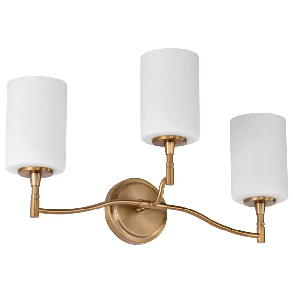 Liam 3-Light Vanity in Burnished Brass with White Opal Glass - Image 3