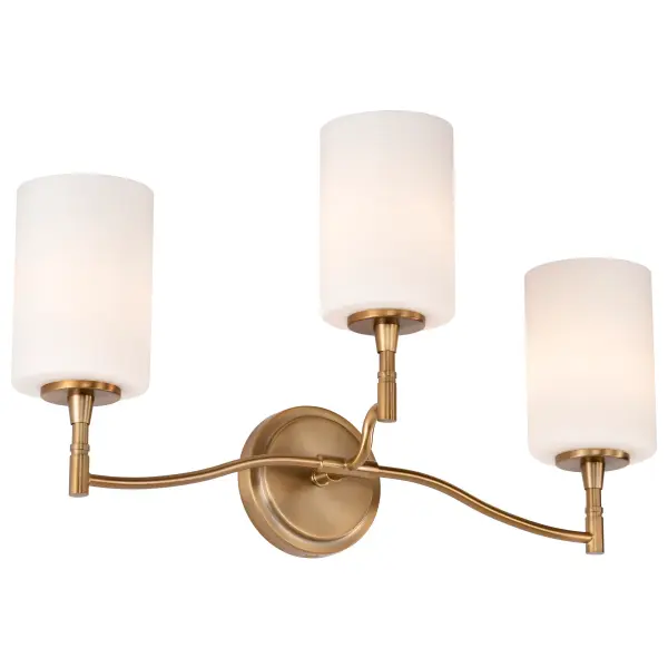 Liam 3-Light Vanity in Burnished Brass with White Opal Glass - Image 4